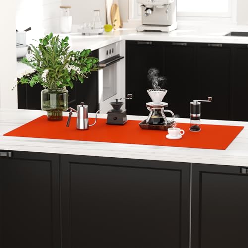 Silicone Protector Mat 47x24 Inch,Orange - color: Orange