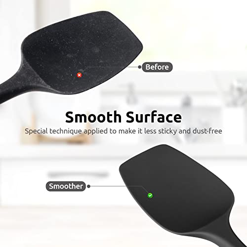 U-Taste Silicone Spoon Spatula, 600°F High Temp Spoonula, 11.38", Black - color: Black, size: 11.38 in (spoon spatula)