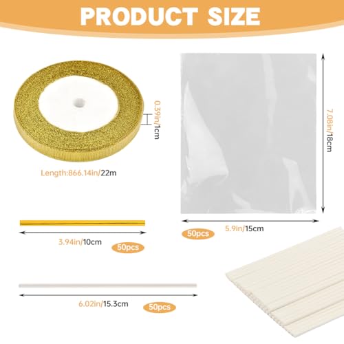 50‑Pack Rice Krispy Treats Bag Kit, Clear Cakesicle Bags and Sticks