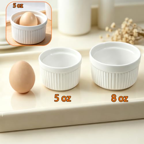 4 Pcs Ceramic Ramekins Oven Safe, Creme Brulee Ramekins（5 oz） - size: 5 OZ
