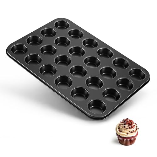 TeamFar Mini Muffin Pan, 24-Cup Non-Stick Cupcake Tray Tin for Baking