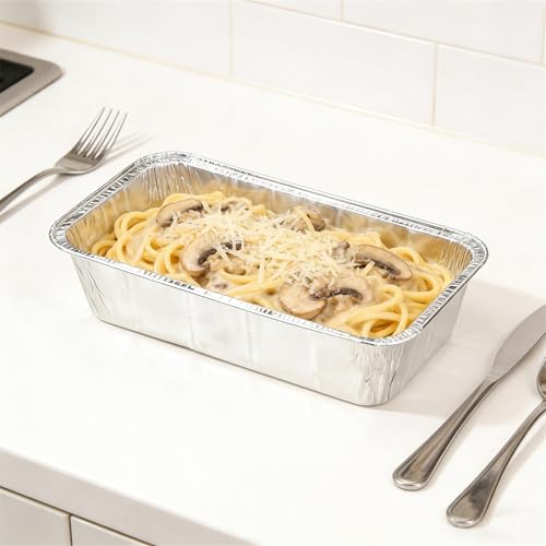 100 Pack 2 Lb Aluminum Loaf Baking Pans, 8.5" x 4.5" x 2.5" Heavy Duty Disposable Loaf Pans,Foil Bread Pans for Baking Holiday Treats Food Storage and Takeout - size: 8.5" x 4.5"