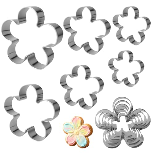 6 Sizes Flower Cookie Cutter Set, Food-Grade Baking Tool