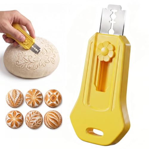 Upgraded Bread Lame, Magnetic & Extractable Sourdough Scorering Tool - color: Yellow