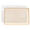 David Burke 17x11 Cookie Sheet with Chrome Cooling Rack – Carbon Steel, PFTE & PFOA Free, Oven Safe, Non-Toxic, Perfect for Baking and Roasting – Cream - color: Cream, size: 17x11" Cookie Sheet w/ Cooling Rack