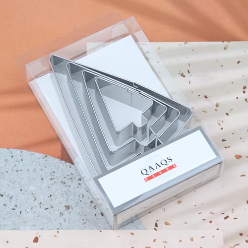Tree Cookie Cutter Set - 5", 4", 3", 2" - 4 Piece - Stainless Steel - color: Christmas Tree