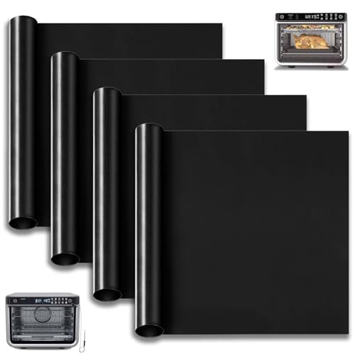 GCQ Oven Liners for Ninja DT201 DT251 Foodi 10-in-1 Smart XL Air Fry Oven, 10.83"x12.4" Oven Liner for Bottom of Oven Non-Stick Heat-Resistant Reusable Mats, 4 Pack