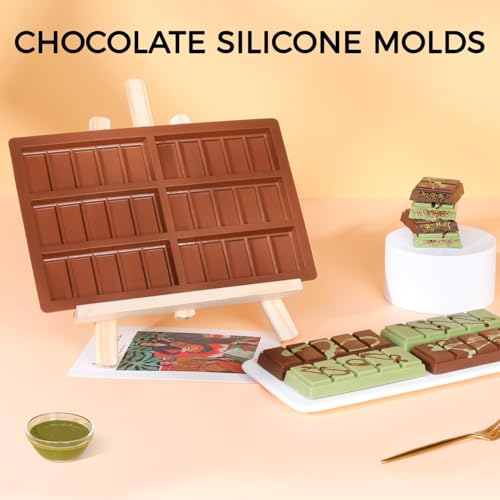 Chocolate Molds - Non-Stick Chocolate Bar Mold, Food Grade Silicone Deep Chocolate Bar Mold for Dubai Chocolate Bar Pistachio, Chocolate Snacks - Set of 2 - color: Choco: 2 PCS, size: Rectangle
