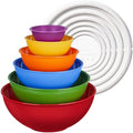 Greentainer Plastic Mixing Bowls with Lids Set for Kitchen, 6 Set Nesting Bowls for Mixing, Baking, Prepping, Cooking and Serving Food, Mixing Bowls Dishwasher, Microwave Safe - color: Red