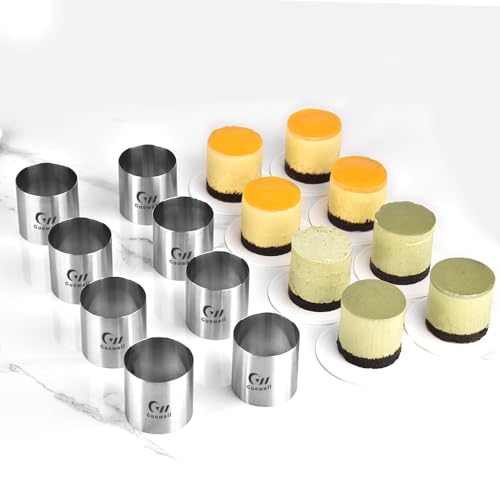 8 pcs Seamless Cake Ring Molds 2 inch Stainless Steel Food Cutter - size: 2 inch (8pcs)