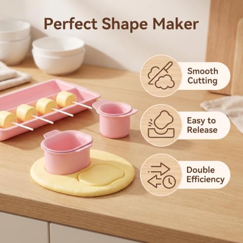 Cake Pop Mold Set with Tray, Round Cake Pop Cutter and Pusher, Large Capacity Two-Row ABS Tray, DIY Cake Pops Baking Kit for Kids, Chocolate, Candy & Party Dessert Making, Pink - color: Pink
