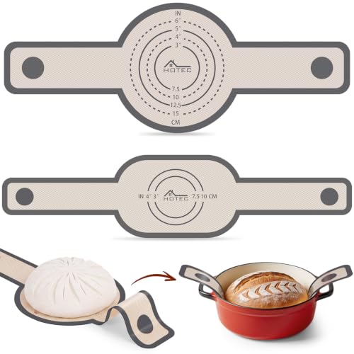 HOTEC 2 Pcs Silicone Bread Sling for Dutch Oven, 0.7MM Thickened Heat Resistant to 500°F Non-Stick Baking Mat with Long Handle Easy to Transfer Sourdough Bread, Dutch Oven Liners Baking Supplies - color: 2pcs: Grey