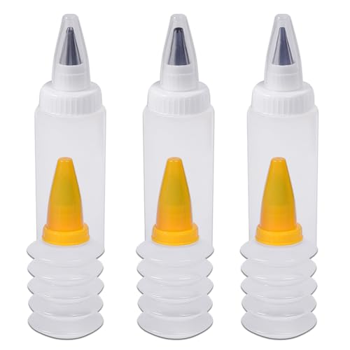 6Pcs Icing Piping Kit, Plastic Icing Bottles for Cookies, Cakes - size: 2.5, 4 Inch