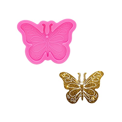 Super Shiny Butterfly Shape Keychain Resin Molds DIY Epoxy Resin Silicone Molds Custom Keychain Molds Animal Style Polymer Clay Moulds Backpack Luggage Pendant Epoxy Crafting Mold - color: B