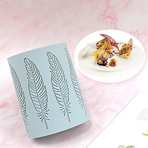 Chocolate Silicone Molds 3D Hollow Feather Leaf Fondant Mold Geometric Shaped Candy Mold Cupcake Cake Topper Sugar Craft Cake Decoration (D_15.32 * 5.6 * 0.12inch) - size: D_15.32*5.6*0.12inch