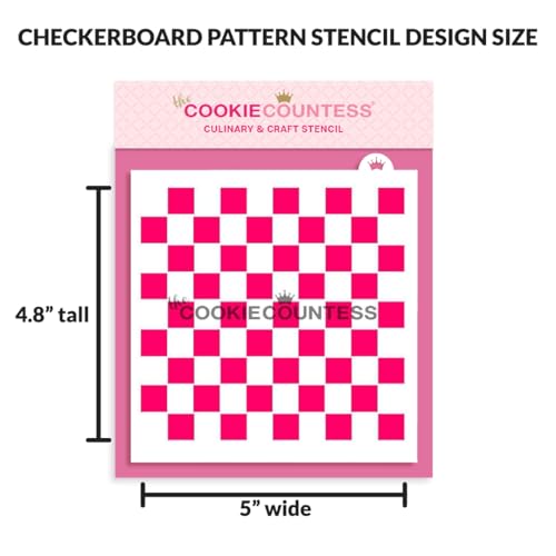 The Cookie Countess Checkerboard Pattern Stencil
