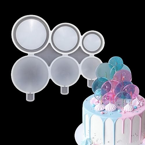 mostsom Chocolate Silicone Mold Silicone Mold Round Lollipop Mold Cake Decorating Tools 3D Snack Tool For Same as Snack Party Kitchen 2PCS (G_ Round) - size: G_ Round
