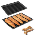 KitchenRaku KR Upgraded Silicone Perforated Baking Forms 13.4"x18.5", Sandwich Mold, French Baguette Bread Pan, Food Mat, 5 Loaf Non-Stick Baking Liners - size: 1 PCS, 5 Loaf_13.4x18.5 inch