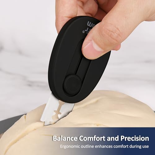 Bread Knife Extractable & Magnetic Bread Lame Dough Scoring Tool, Professional Sourdough Scoring Tool for Sourdough Bread Baking & Bread Making Tools 10 Razor Blades - Black - color: Black
