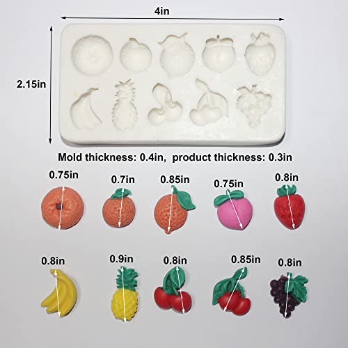 Lovely Small Items Silicone Fondant Molds Set For Cake Topper, Gumpaste, Candy & Chocolate, Polymer Clay and More (Vegetables & Fruits) - color: Vegetables & Fruits