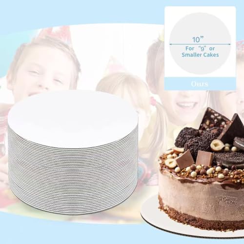10 Inch Round Cake Boards, 40 Pack Cardboard Cake Drum for Cake Display - color: White, size: 10inch/40Pcs