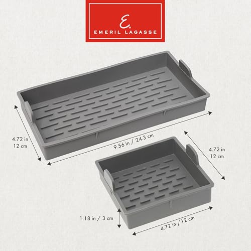 Emeril Lagasse Air Fryer Liners (4-Piece Reusable Silicone Set), Nonstick Silicone Air Fryer Oven Liners Compatible with Emeril Lagasse 25QT & 26QT Air Fryer Oven, Dishwasher Safe – Red - color: Red