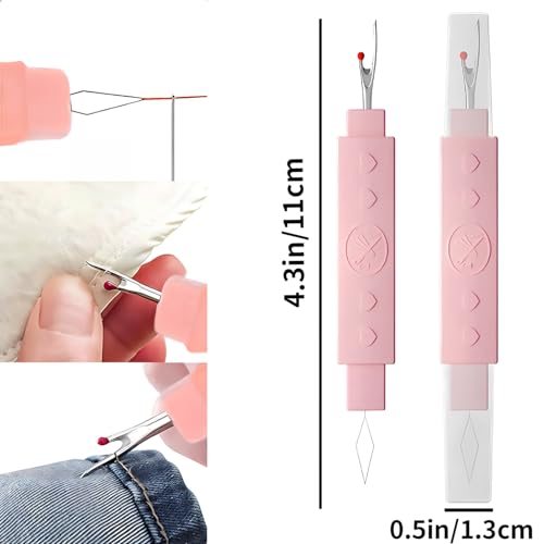 Needle Threader,2 in 1 Needle Threaders for Hand Sewing,Seam Ripper for Sewing,Automatic Needle Threader for Hand Sewing,Embroidery,Cross-Stitch Crafts