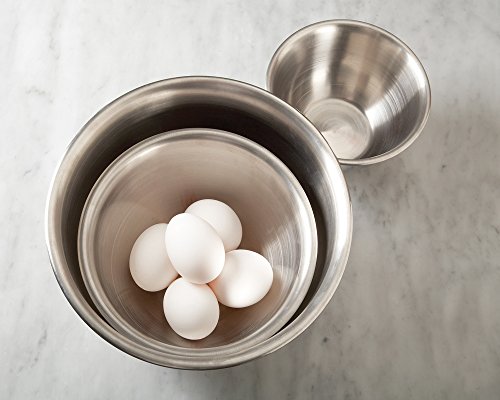 Fox Run Stainless Steel Mixing Bowl, Set of 3 Nesting Mixing Bowls - color: Stainless Steel, size: Set of 3 (4.25 - 10.75 Quart)