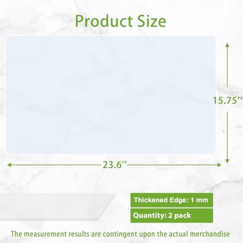 Large Silicone Mats for Kitchen Counter: 15.75"x23.6" Clear Heat Resistant - color: Clear(1mm 2Pcs), size: 23.6"L x 15.75"W