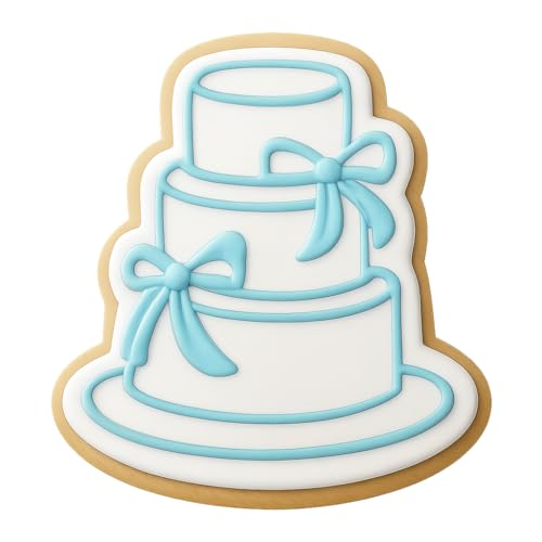 Chic Wedding Cake with Ribbons Cookie Cutter & Stamp - 4x3.2