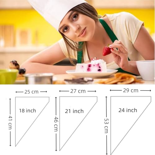 Extra Large Icing Bags Disposable, 100 pcs 26 Inch XXL Piping Bags for Royal Icing, Cream Frosting and Cake Decoration, Mangas Desechables para Repostería, Disposable Cake Decorating Bag - size: 26in - 100Pack