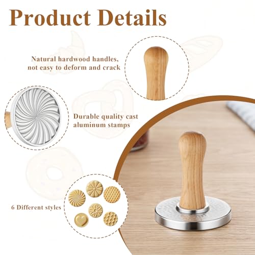 6 Pcs Cookie Stamps for DIY Baking, Cake, Pastry, Gift Package