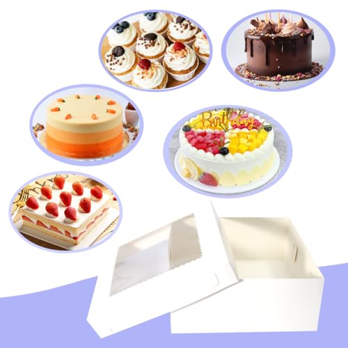 JJO Cake Boxes with Window 14x14x6 Inch 10 Pack,Wedding Cake Boxes