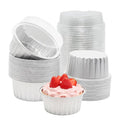 50 Pack 5oz Mini Cake Pans with Lids, Silver - color: Silver, size: Round