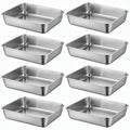 Zimtty Stainless Steel Rectangular Baking Pans, 9.8 x 7.9 x 2 in, 8 Pack