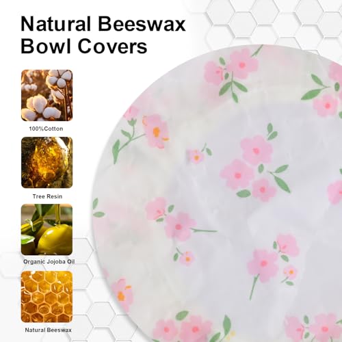 2Pcs 10inch Reusable Beeswax Elastic Bowl Covers for Bread Proofing - style: small Flower