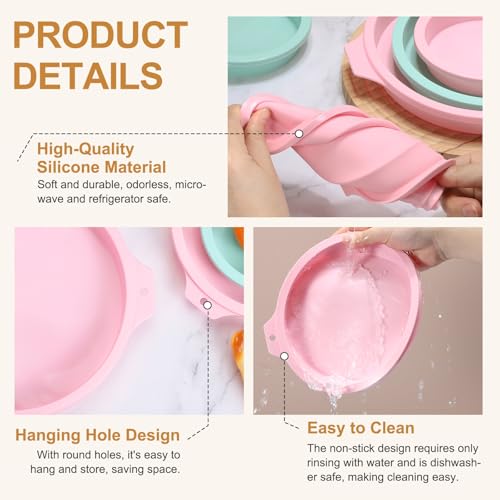 uxcell 2Pcs 7" Air Fryer Egg Pan Easy Release Ramekins Reusable, Green - color: Green, size: 7 Inch
