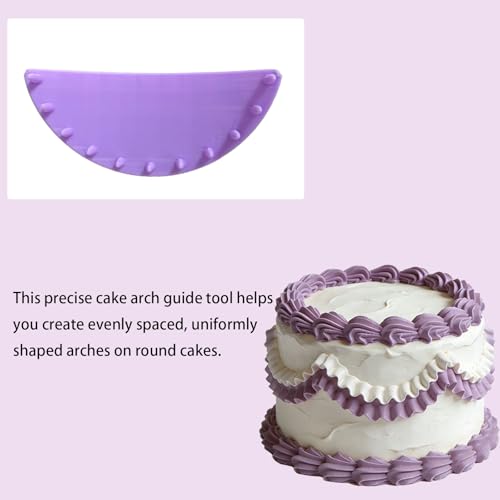 2 PCS Cake Arch Guide Tool, Ruffle Guide Stencil, Cake Piping Guide Tool, Cake Decoration Tools, Cake Ruffle Marker for 6"-12" Cakes (Large) - size: Large
