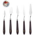 Nogeqi 5PCS Cake Cream Spatula, Stainless Steel Icing Frosting Spatula for Cake Decorating, Art Painting Baking Pastry Tool for Fondant Chocolate Cream Toner