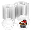 200 Pack Individual Cupcake Containers, Clear Plastic Cupcake Holder with Lid Single Cupcake Carrier Stackable Muffin Container for Party