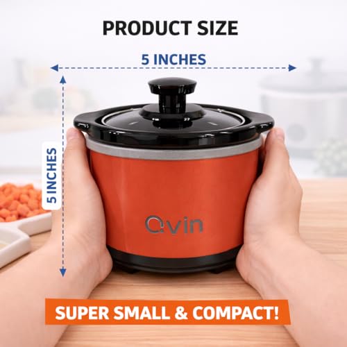 Mini Slow Cooker, Red, 0.65qt (20oz) - color: red