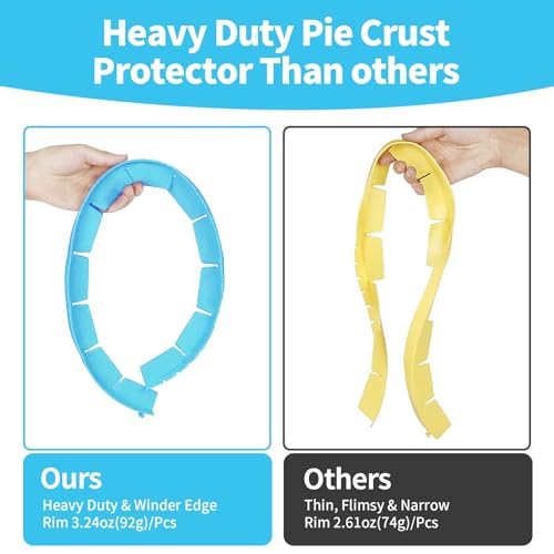 Heavy Duty Silicone Pie Crust Shield Edge Protector Fit 8-10.5 Inch Pie Pan - color: Bule