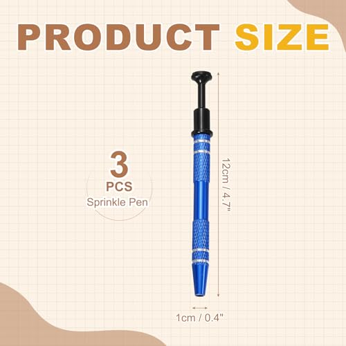 uxcell 3Pcs Sprinkle Pen for Cake Decorating,4.7in 4 Claw Sprinkle,Blue - color: Blue