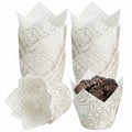 200 Pcs White Tulip Cupcake Liners for Baking, White Wavy Line - color: White Wavy Line