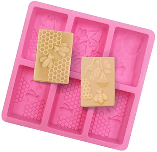Honeycomb Molds Bee Silicone Soap Mold for Soap Making - color: Rectangular Honeycomb, size: 2pcs