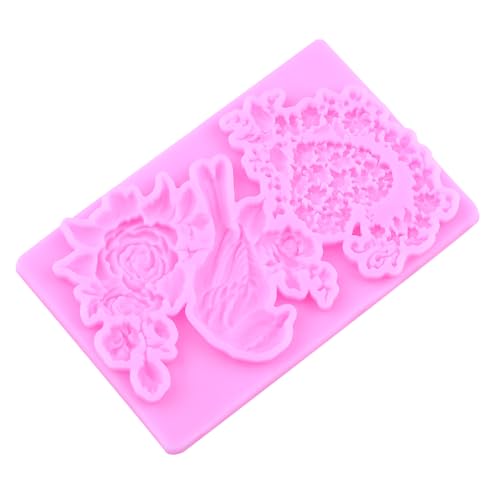 Bird Flower Silicone Mold Flower Branch Fondant Molds Set Of 2 - color: Style H