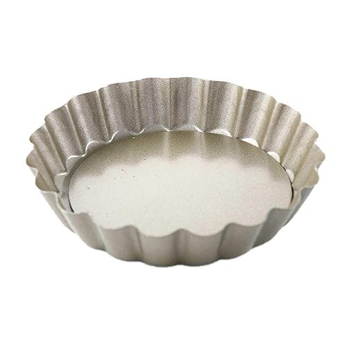 Pokinge 2PCS Mini Pie Muffin Cupcake Pans Tart Pan with Removable Bottom, Nonstick Round Tart Quiche Flan Molds, Removable Bottom Bakeware for Pie Cake