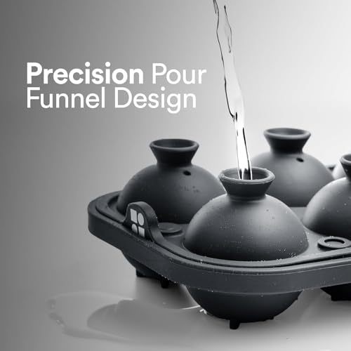 Large Ice Cube Silicone Molds Sphere & Cube Combo Funnel, Combo 6+6 (Black) - color: Combo FS 6+6 (Black)