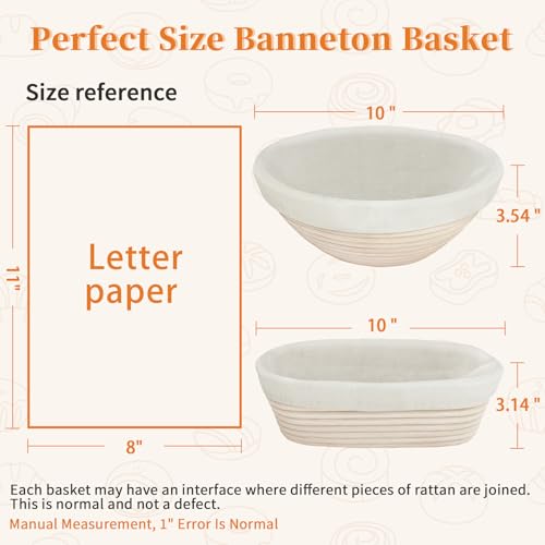 40Pcs Sourdough Starter Kit, Banneton Proofing Baskets, Scale Jar - size: 10" 40Pcs Set