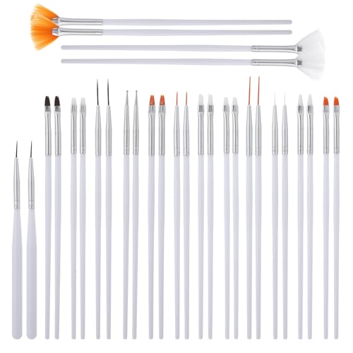 30 Pcs Food Brush, Cake Decorating Tools, Cake Paint Craft Paint Brushes, Fondant Tools, Cookie Decorating Kit, Baking Brush Diy Food Paint Pastry Brushes White Fondant Sugar